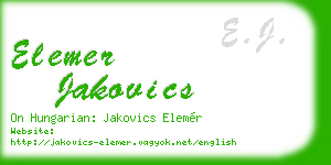 elemer jakovics business card